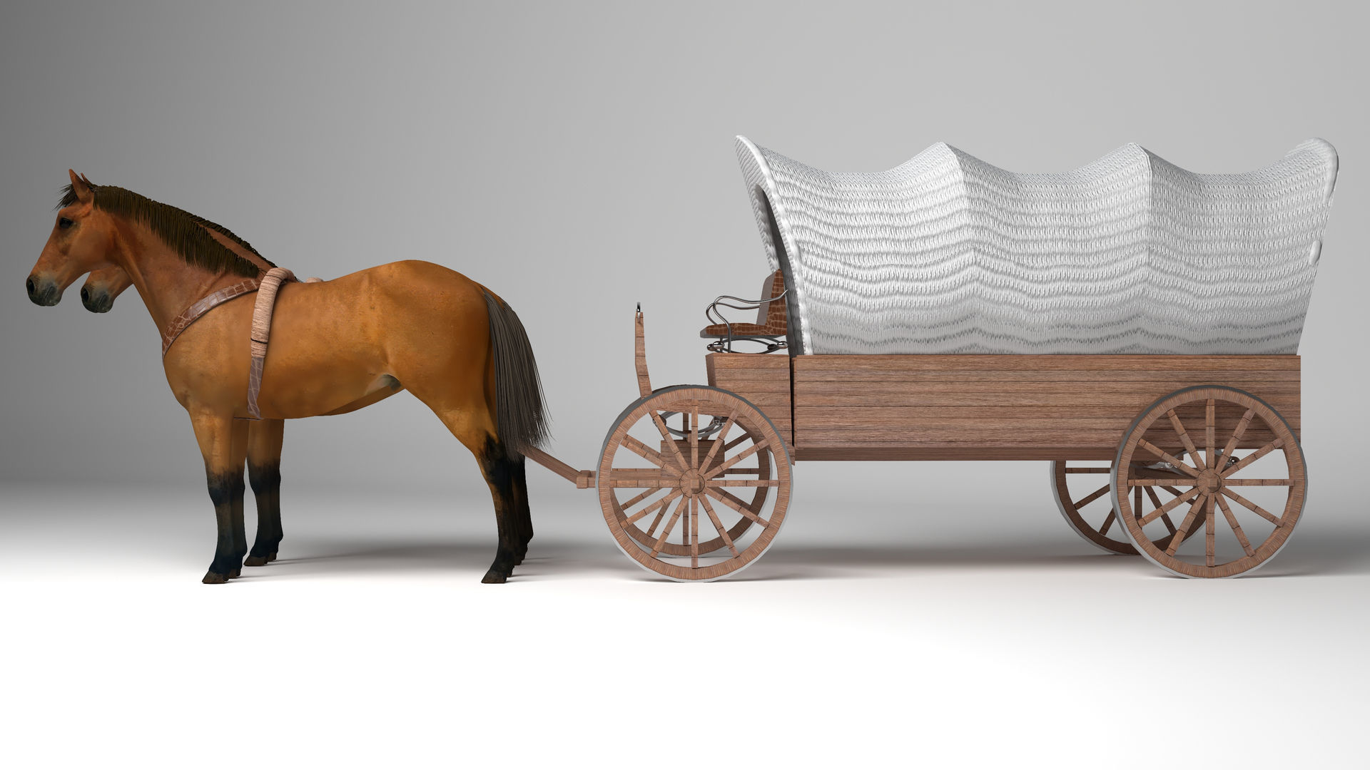 Western Wagon 6 - 4K 3D model_1