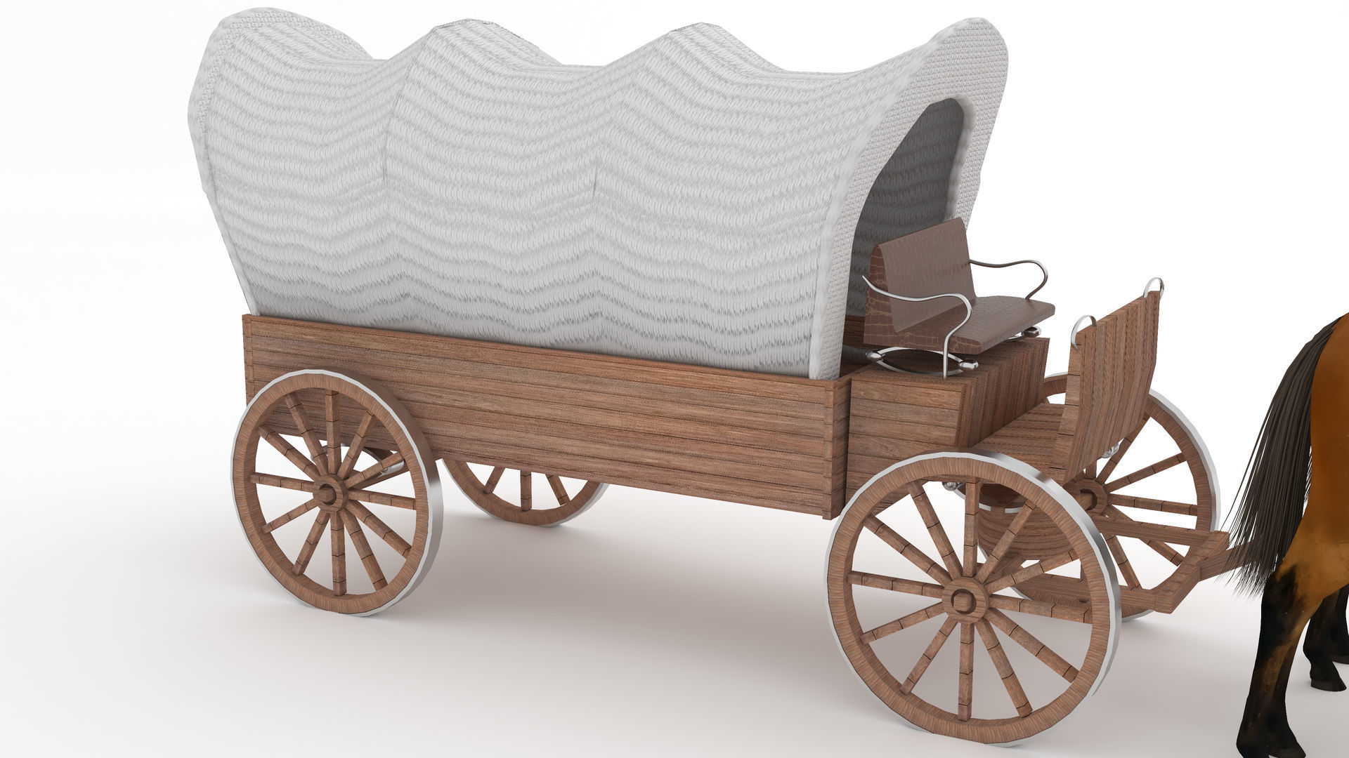 Western Wagon 6 - 4K 3D model_5