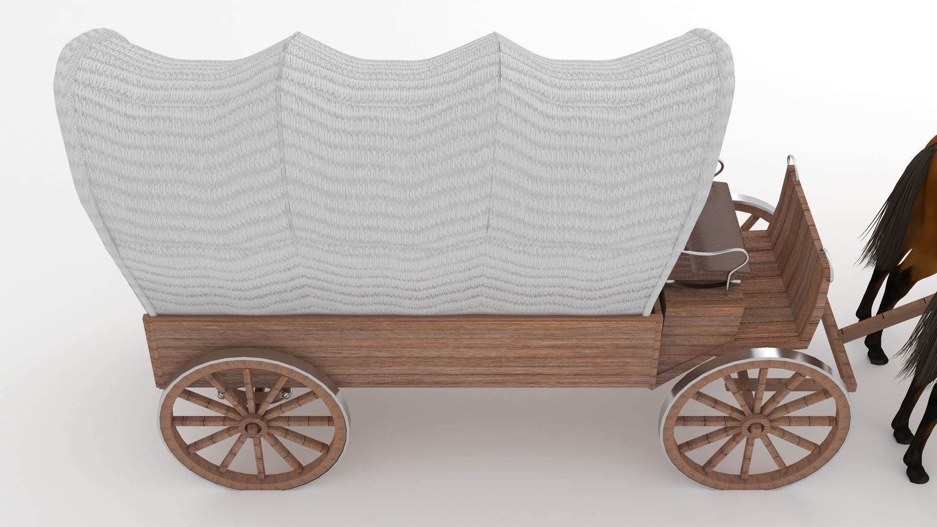 Western Wagon 6 - 4K 3D model_9