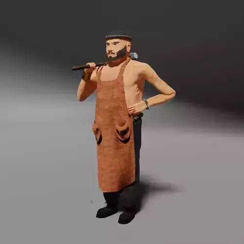 Blacksmith Man Low-poly 3D model
