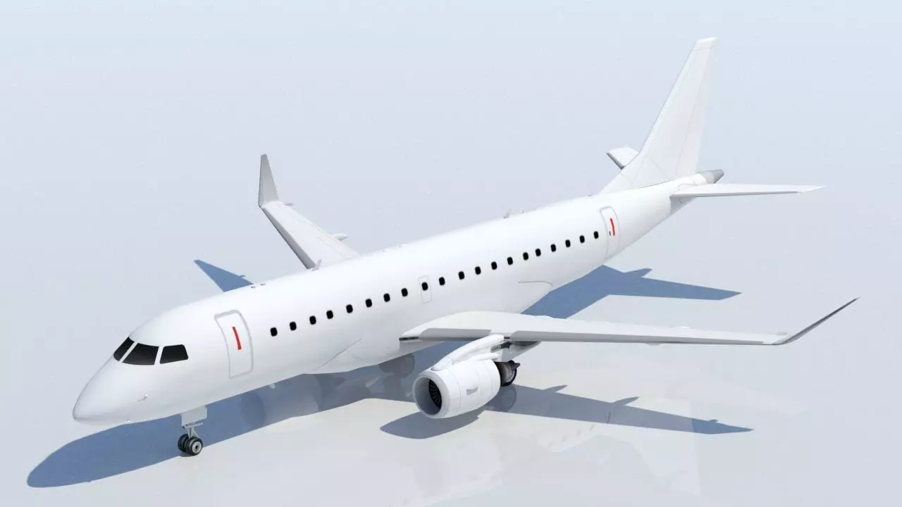 Embraer ERJ175 Long Range Low Poly Static Aircraft Low-poly 3D model