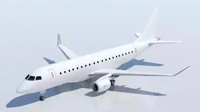 Embraer ERJ175 Long Range Low Poly Static Aircraft 