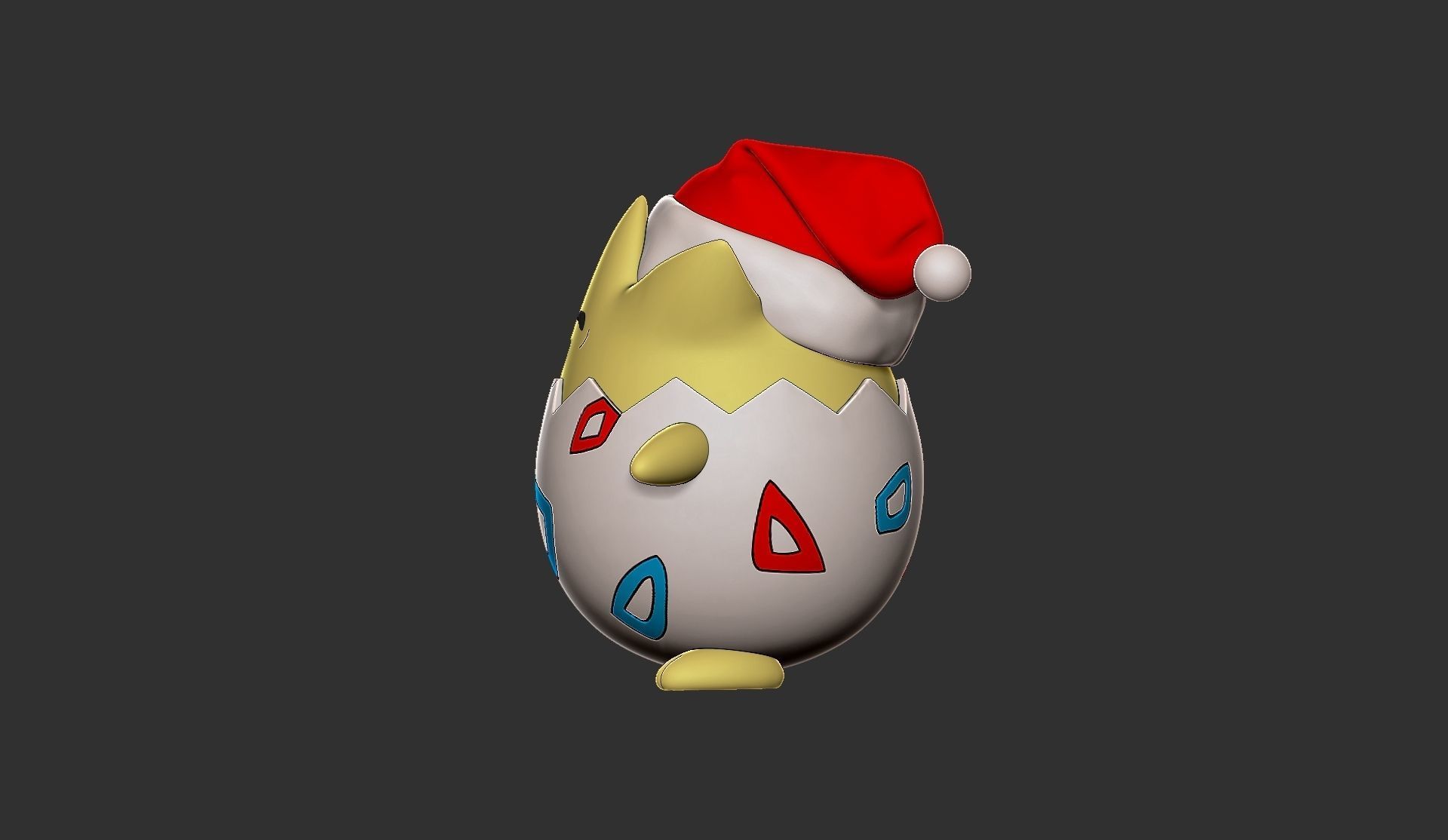 pokemon togepi christmas 3D print model_7