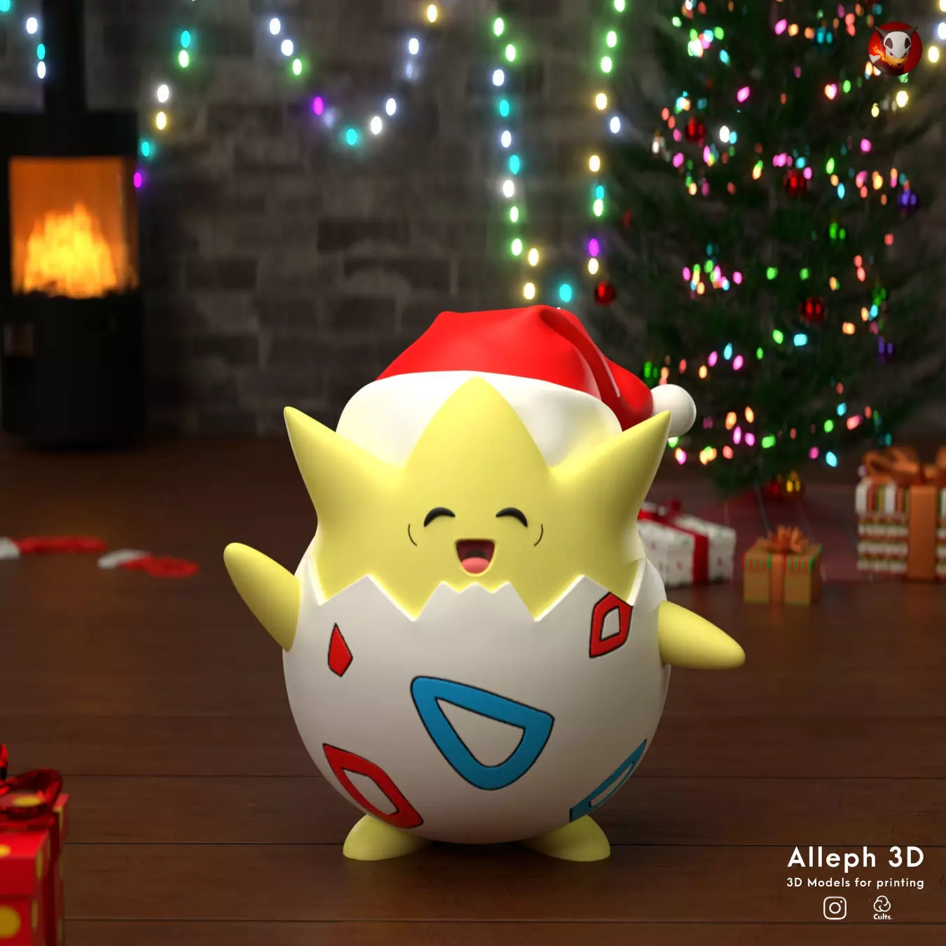 pokemon togepi christmas 3D print model_0