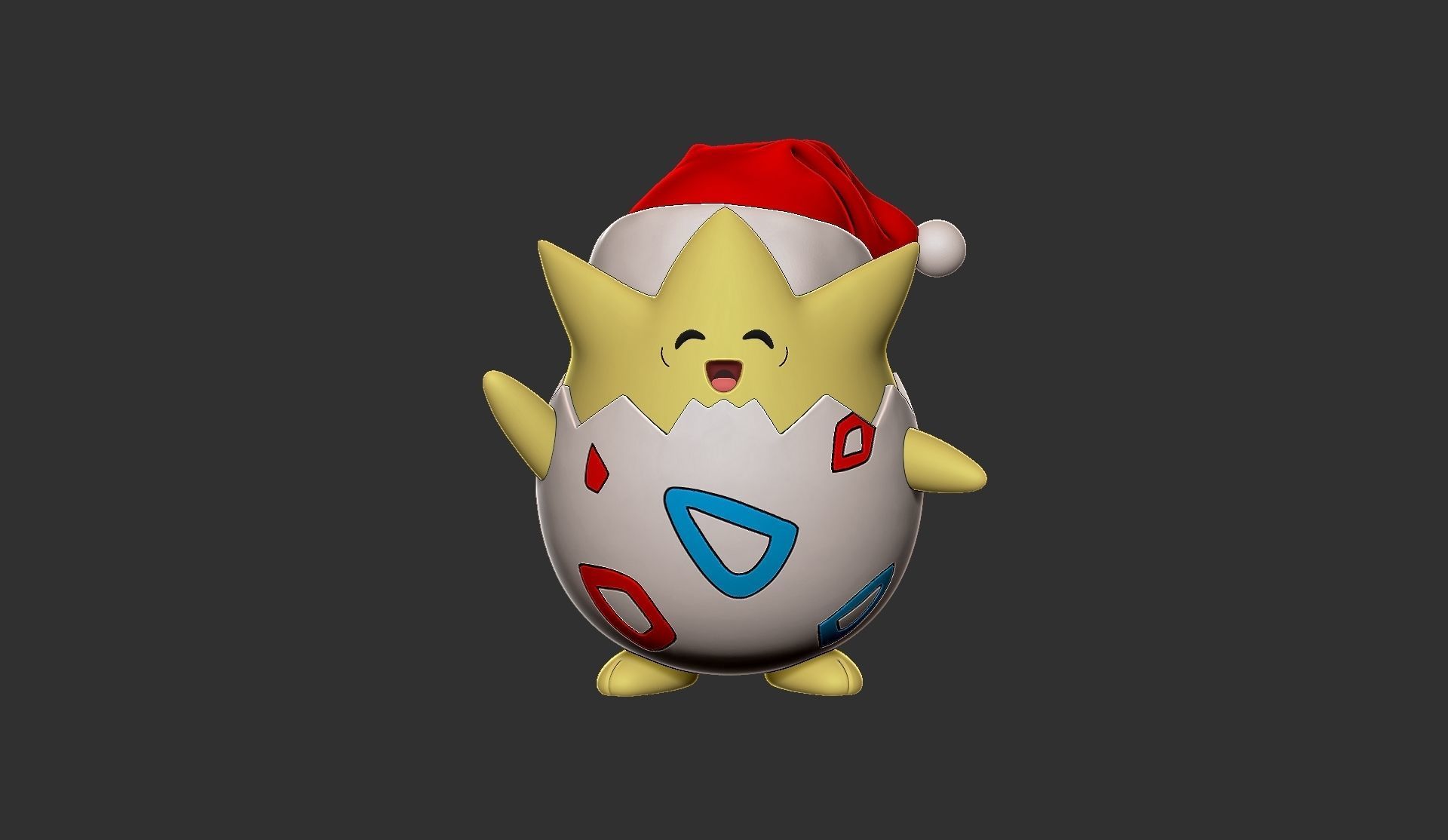 pokemon togepi christmas 3D print model_1