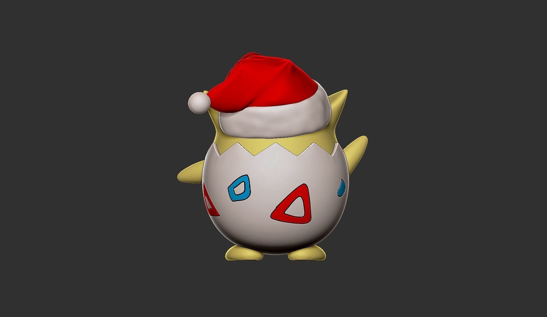 pokemon togepi christmas 3D print model_5