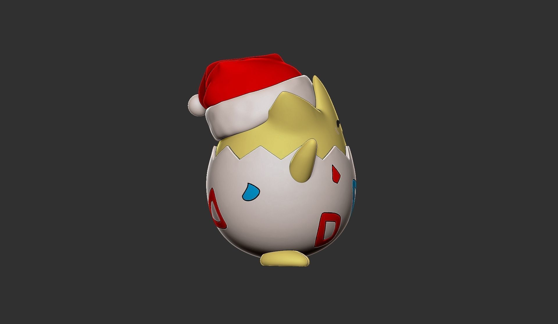 pokemon togepi christmas 3D print model_4