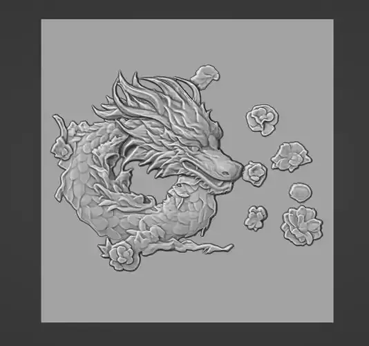 3d Dragon cnc relief file