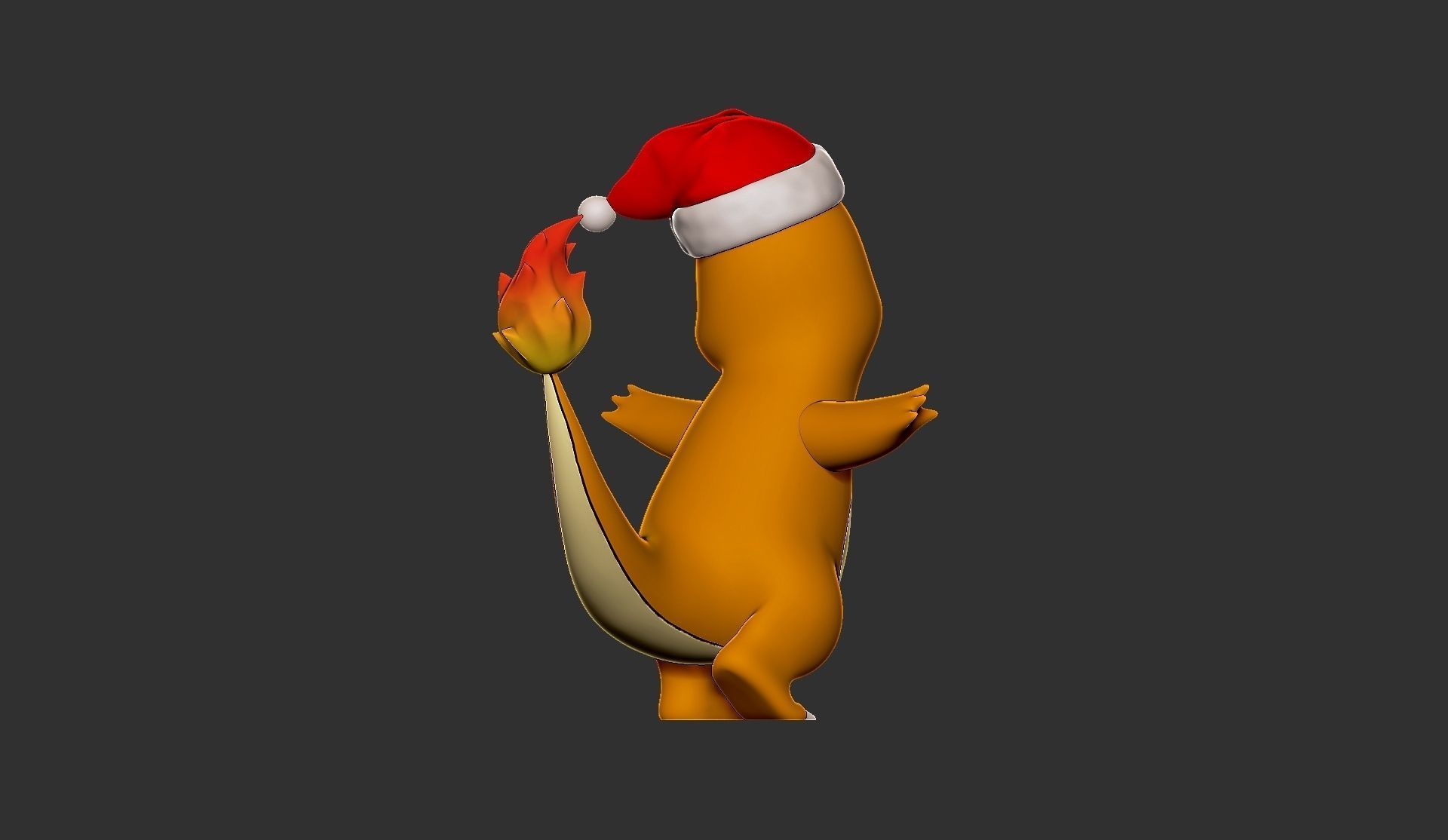 pokemon charmander christmas 3D print model_5