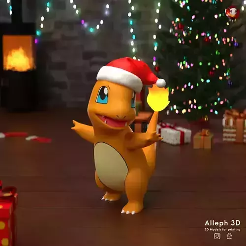 pokemon charmander christmas 3D print model