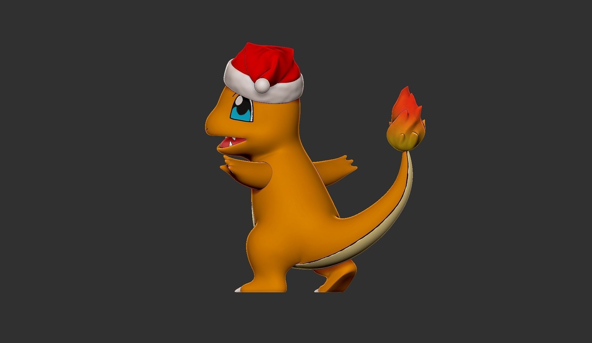 pokemon charmander christmas 3D print model_7
