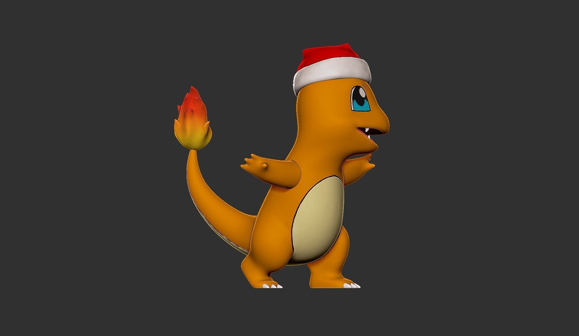 pokemon charmander christmas 3D print model_3