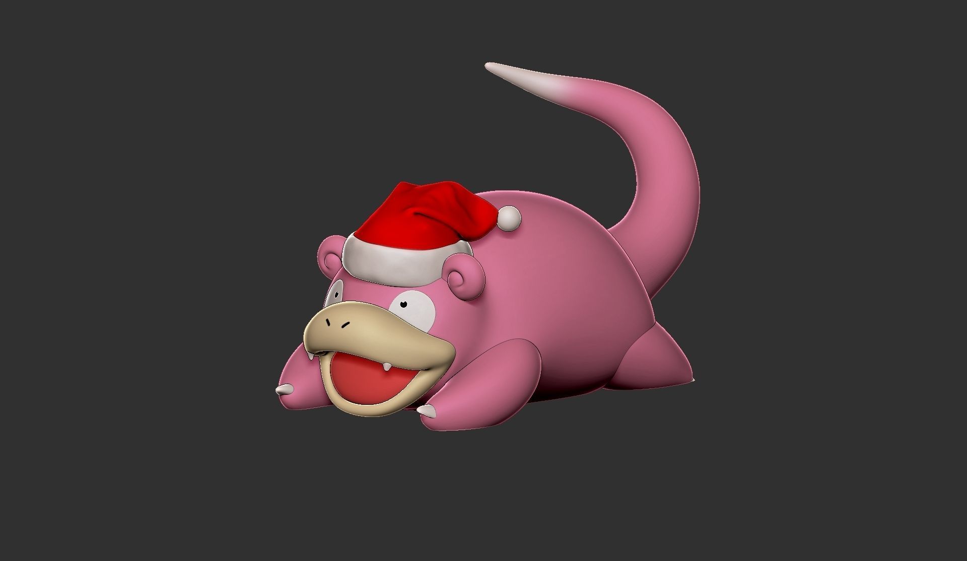pokemon slowpoke christmas 3D print model_3