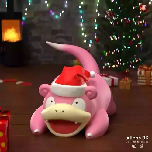 pokemon slowpoke christmas 3D print model