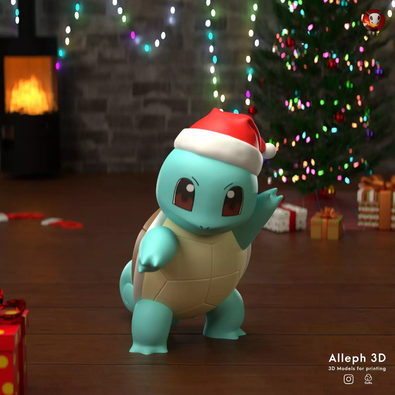 pokemon squirtle christmas 3D print model_0
