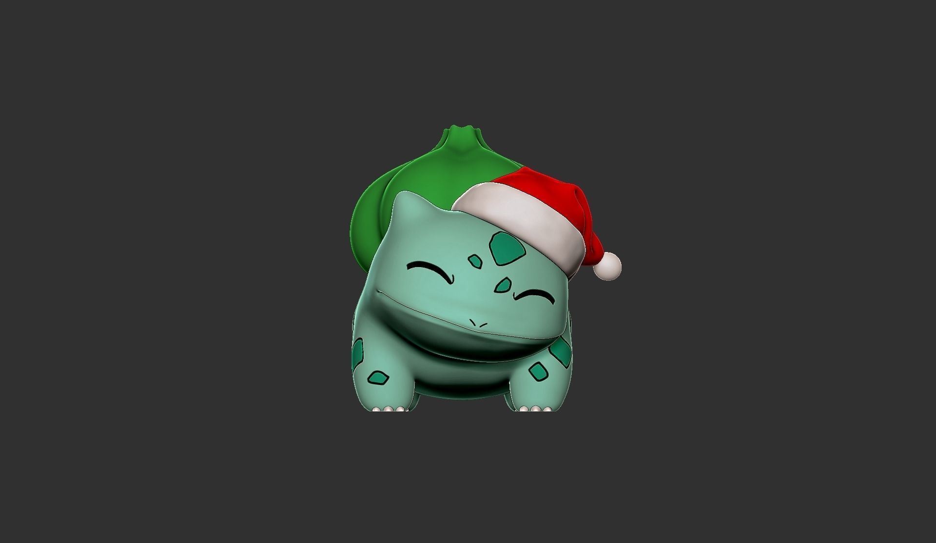 Pokemon bulbasaur christmas 3D print model_1