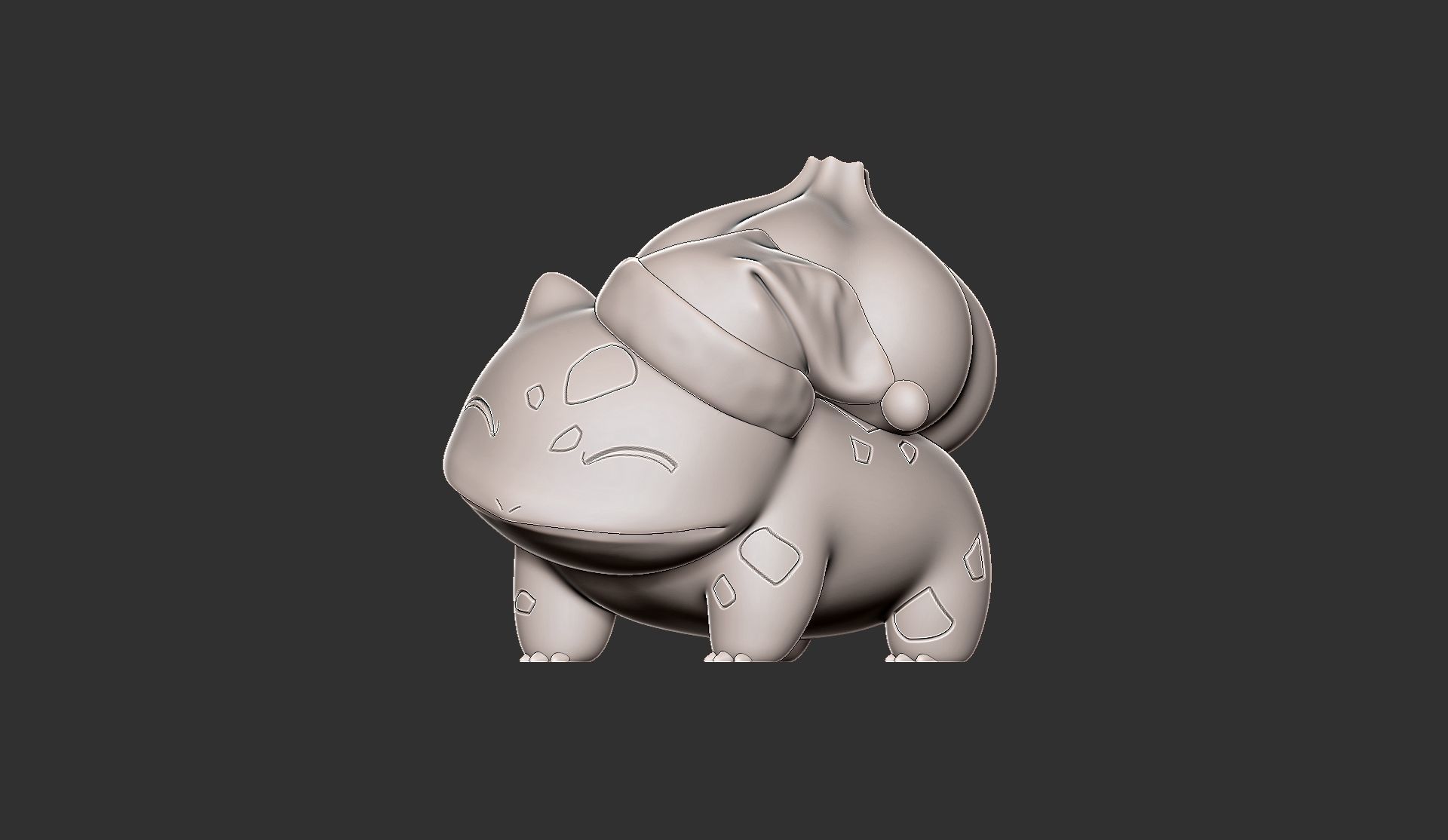 Pokemon bulbasaur christmas 3D print model_4
