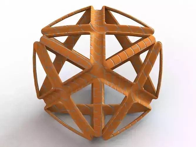 Wireframe Shape Geometric X Cube