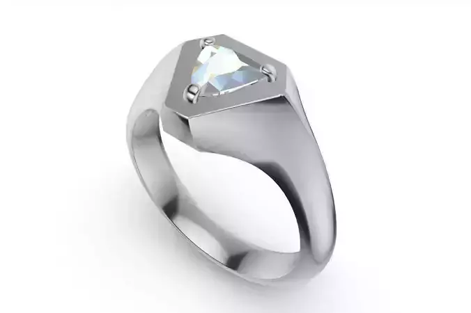 modern gents diamond trillion set ring us size 9