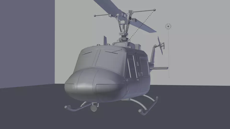 bell uh helicopter Free 3D model_0