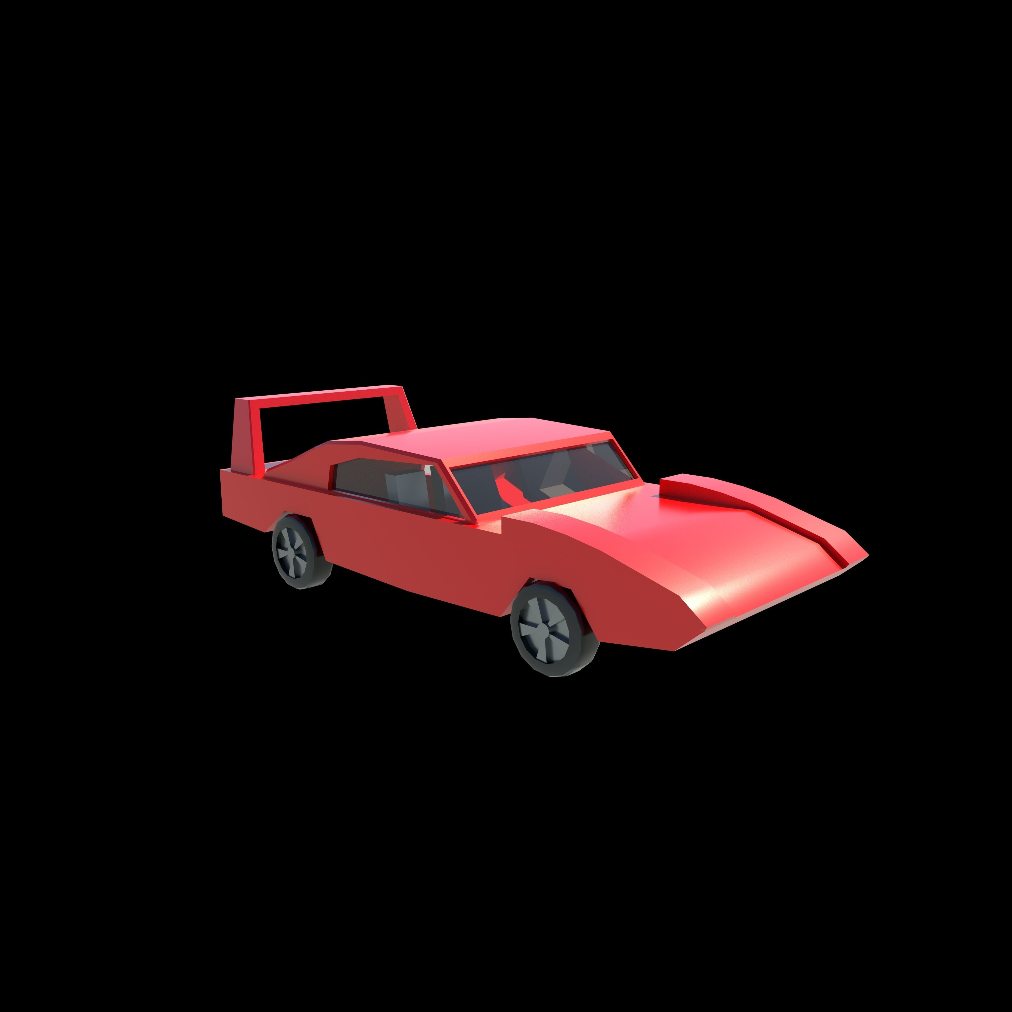 Dodge Low-poly 3D model_1