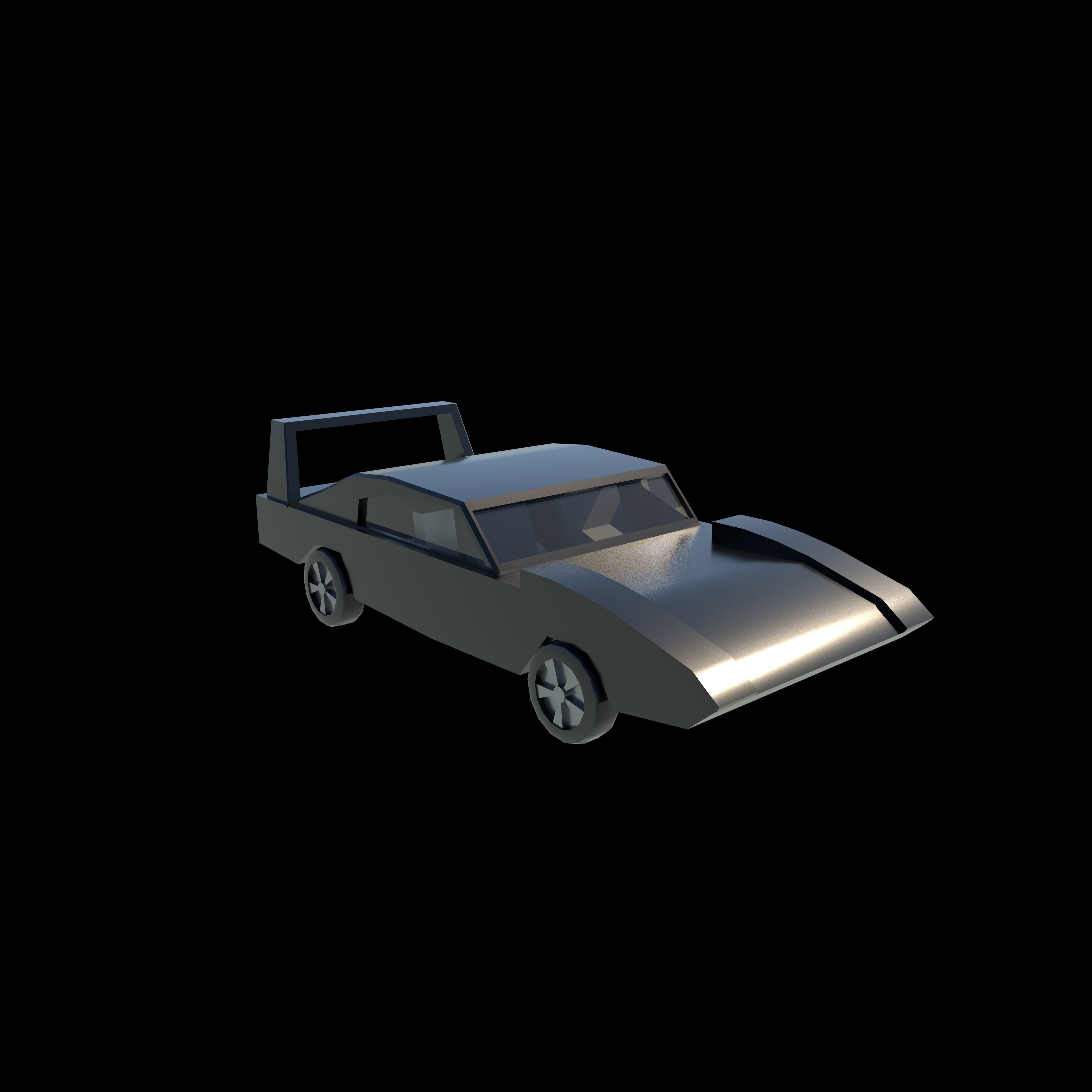 Dodge Low-poly 3D model_4