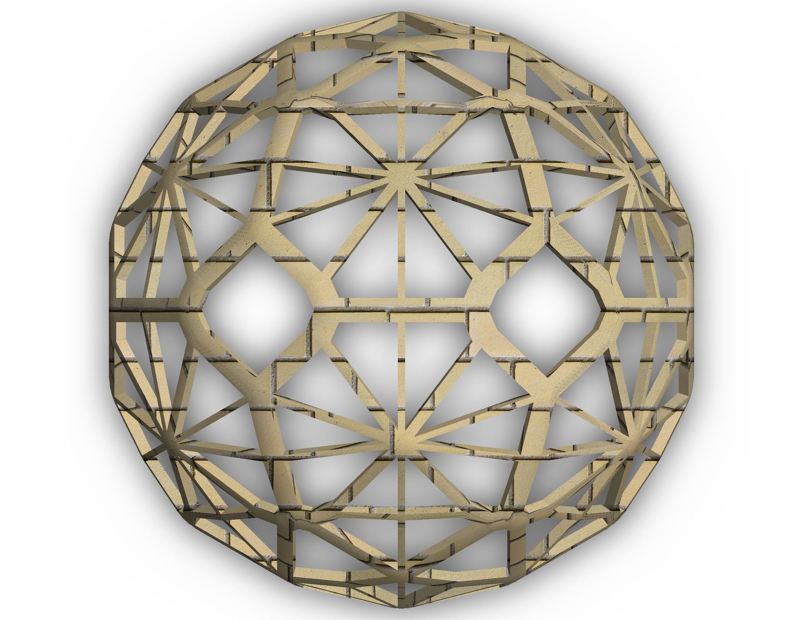 Wireframe Shape Geometric Faceted Sphere 3D print model_17