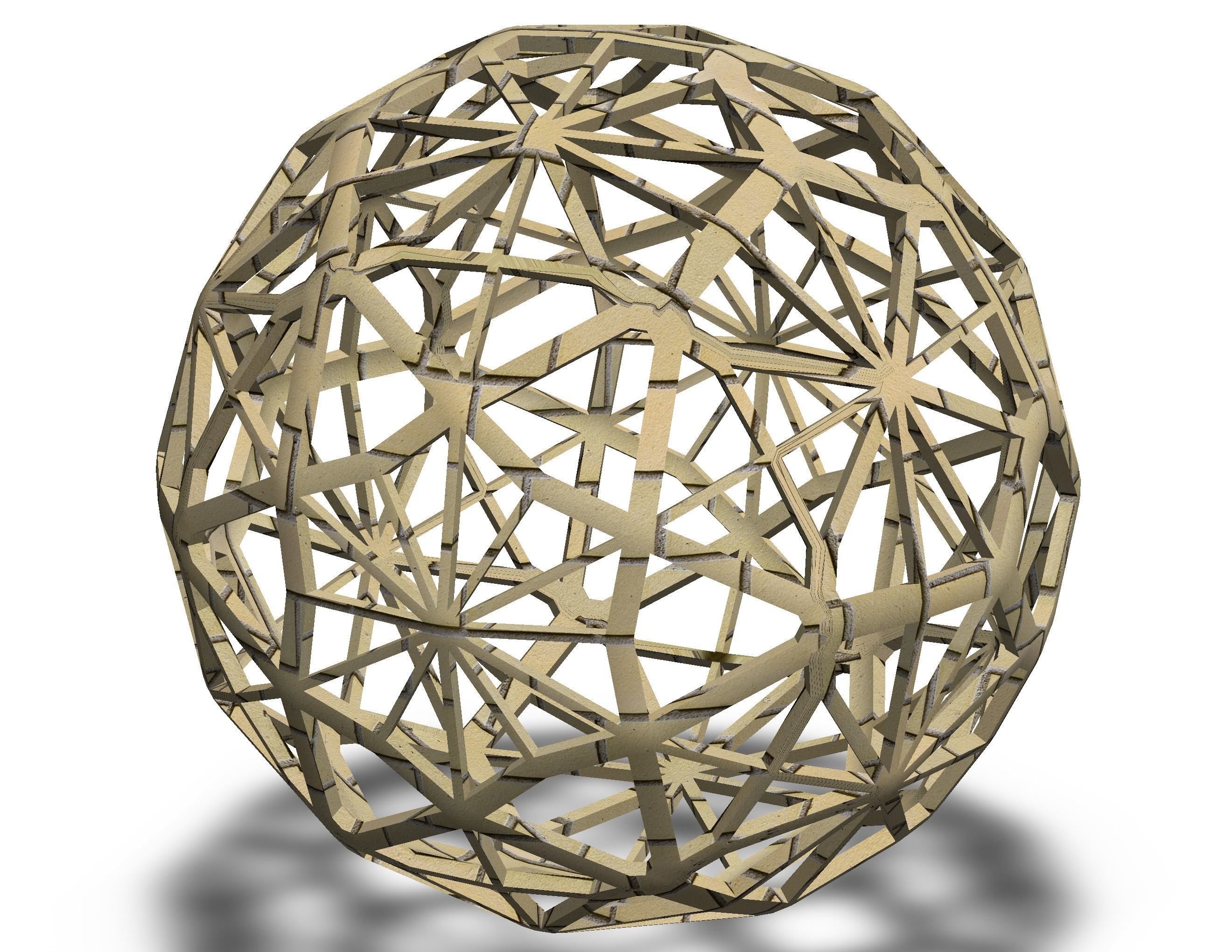 Wireframe Shape Geometric Faceted Sphere 3D print model_5