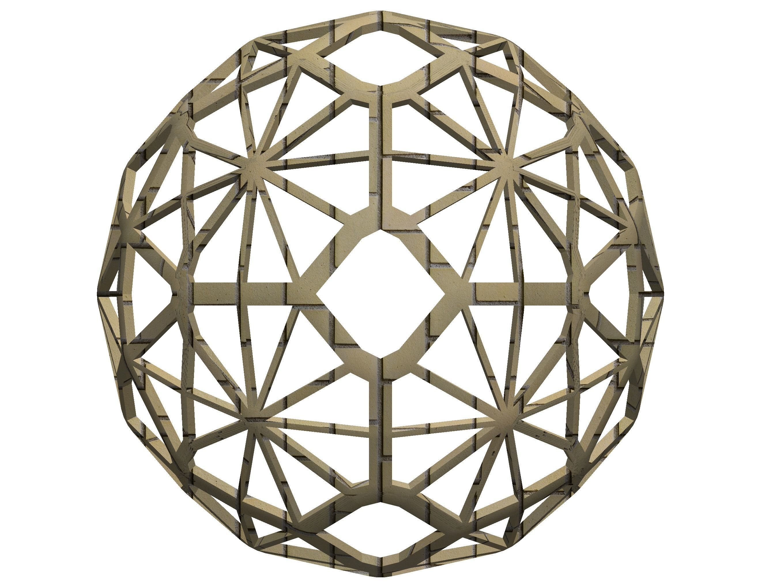 Wireframe Shape Geometric Faceted Sphere 3D print model_33