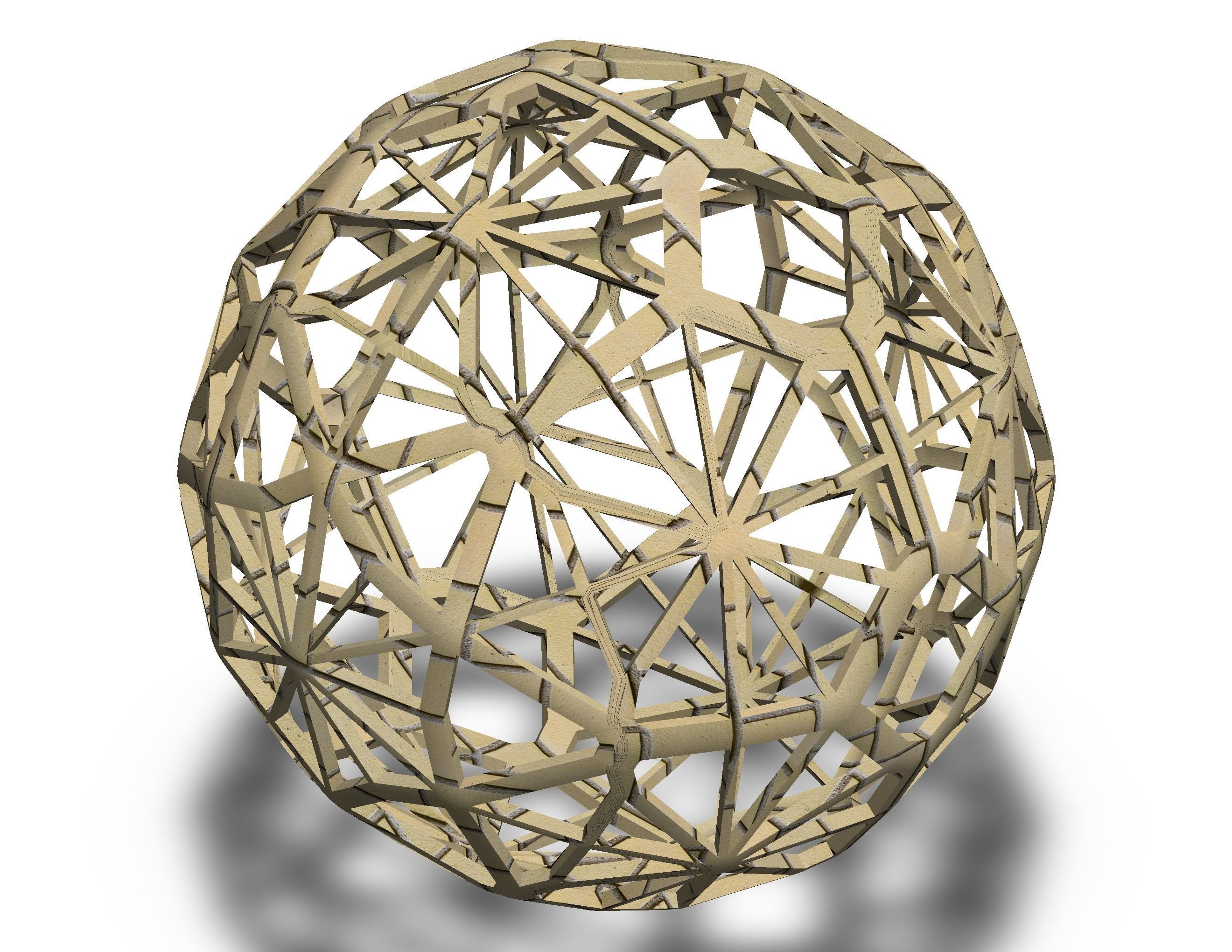 Wireframe Shape Geometric Faceted Sphere 3D print model_9