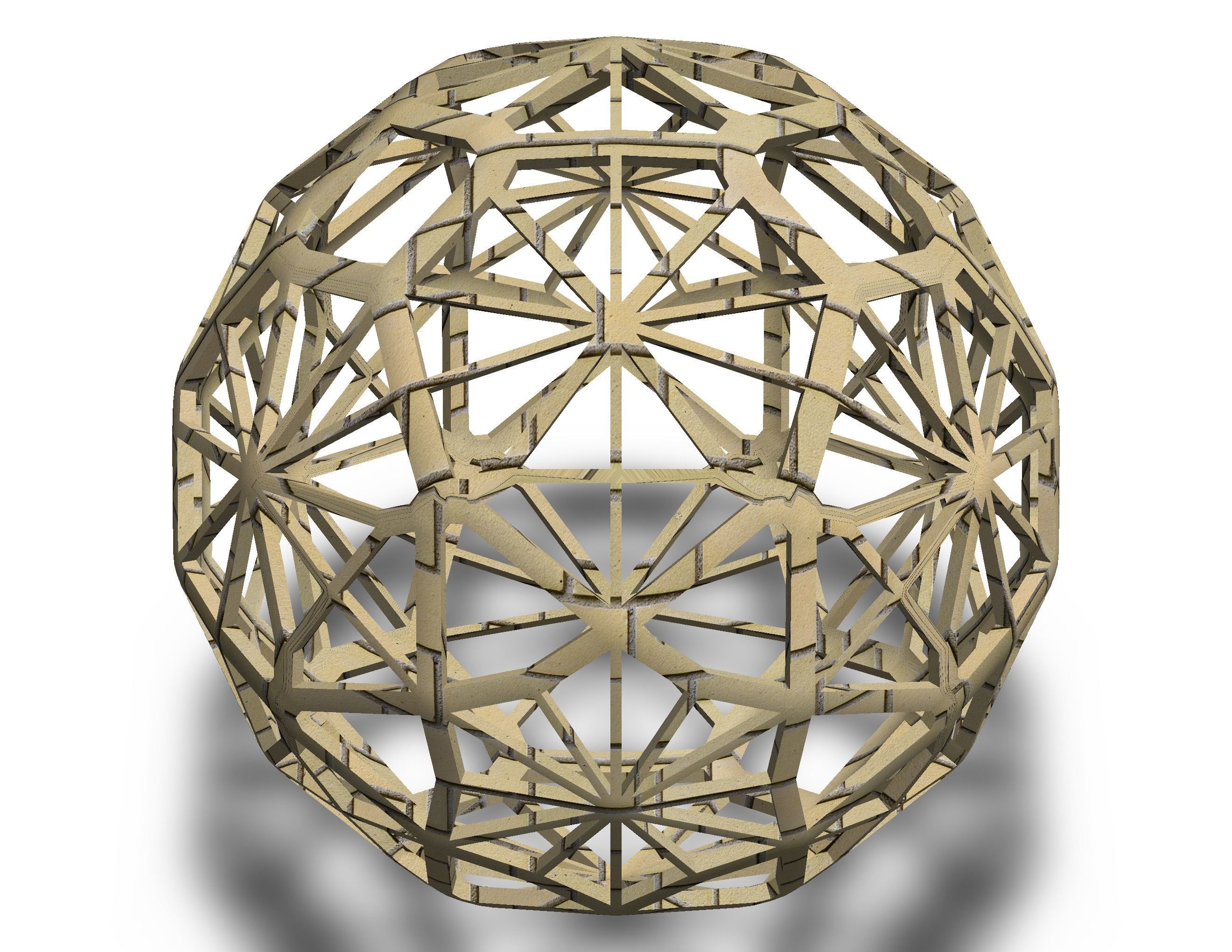 Wireframe Shape Geometric Faceted Sphere 3D print model_21