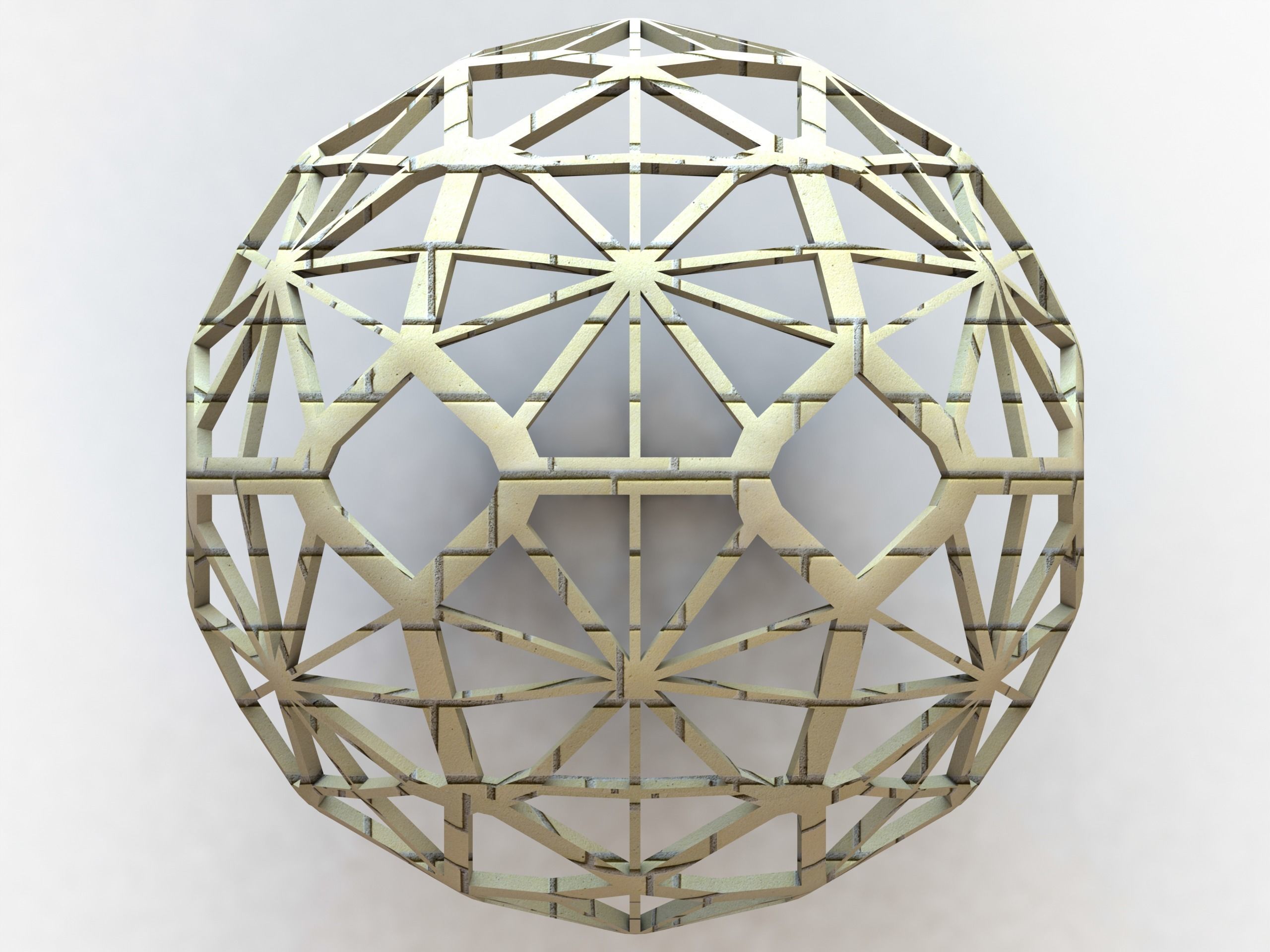 Wireframe Shape Geometric Faceted Sphere 3D print model_1