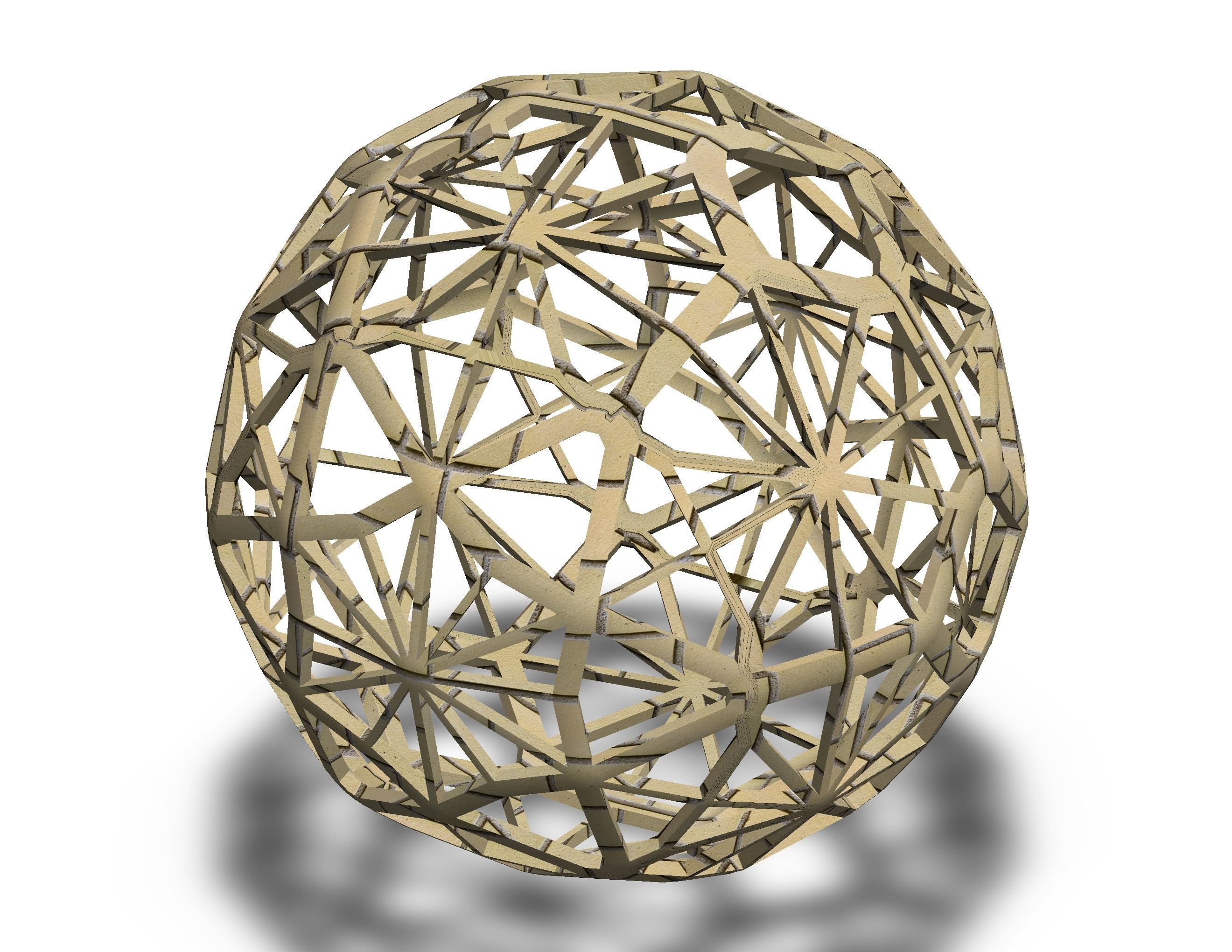Wireframe Shape Geometric Faceted Sphere 3D print model_13