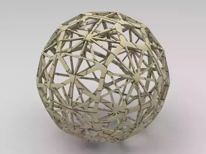 Wireframe Shape Geometric Faceted Sphere 3D print model
