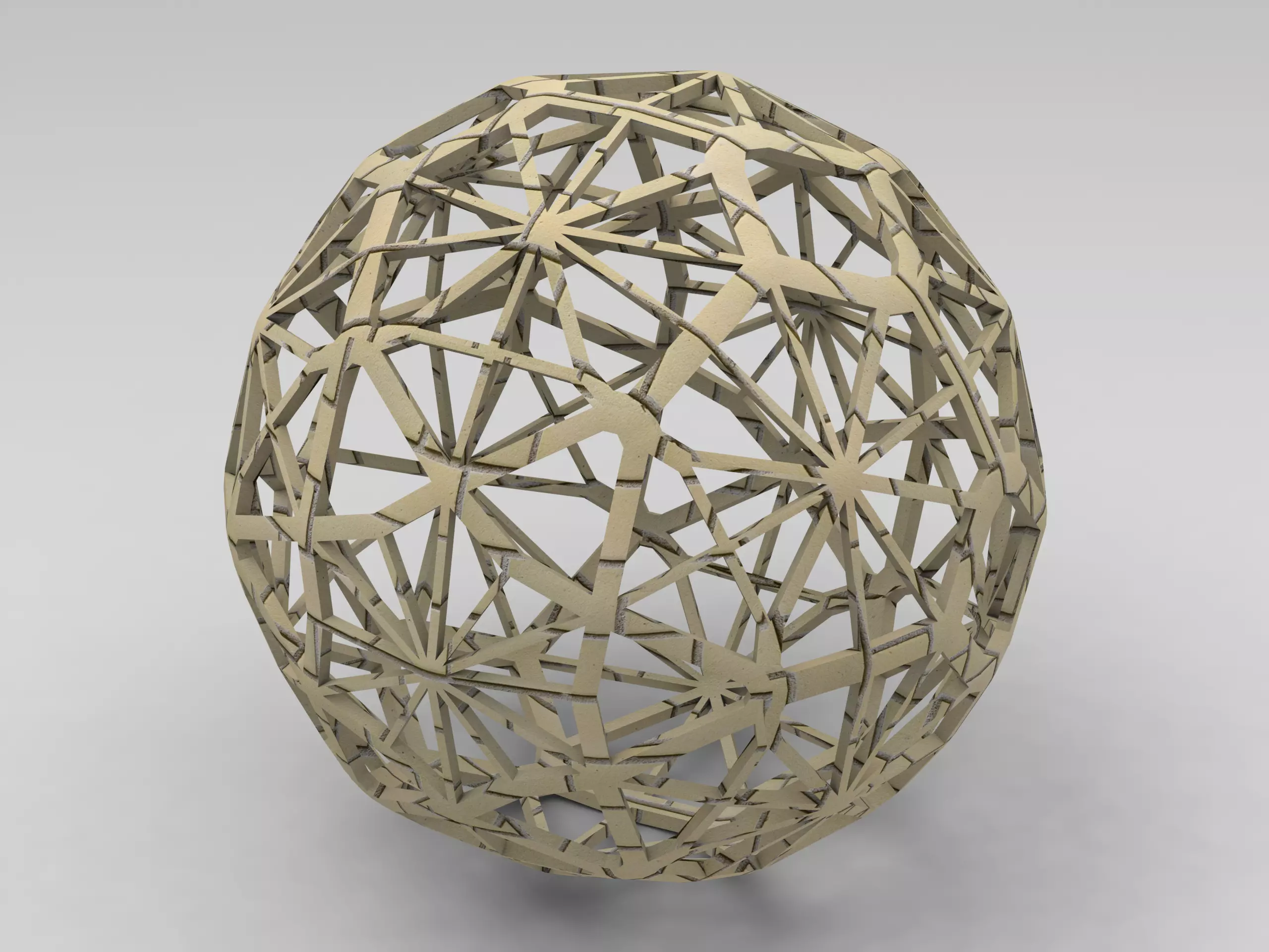 Wireframe Shape Geometric Faceted Sphere 3D print model_0