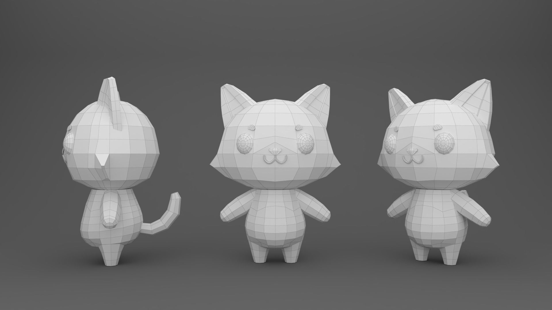 Character B099 Cat Cute 3D model_6