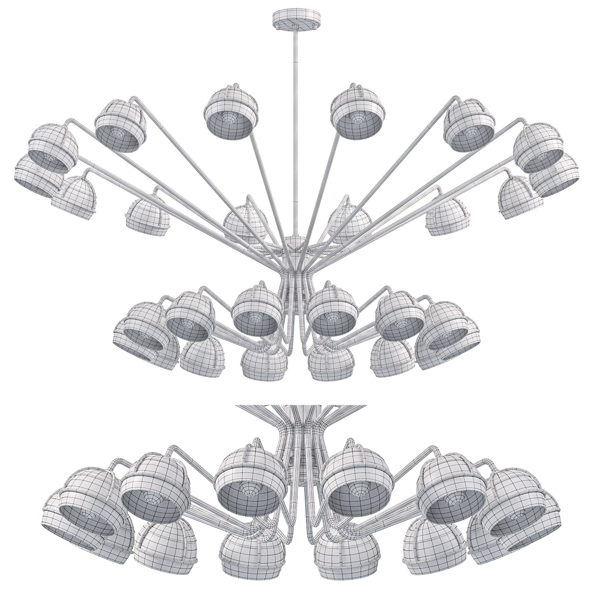 Black Widow Chandeliers 3D model_2