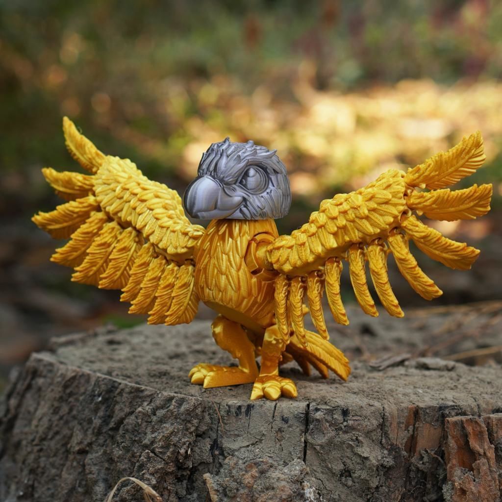 PRINT IN PLACE CUTE FLEXI EAGLE ARTICULATED 3D print model_2