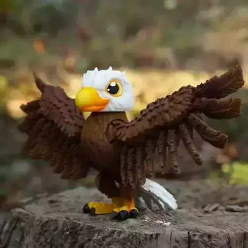 PRINT IN PLACE CUTE FLEXI EAGLE ARTICULATED 3D print model