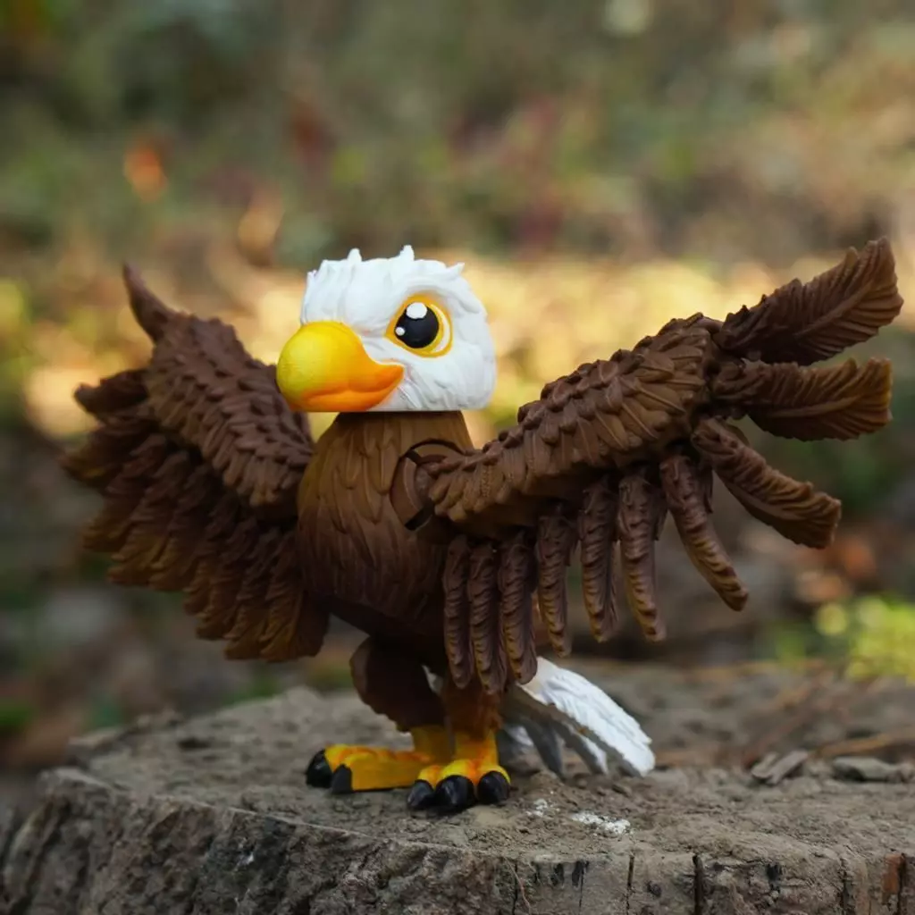 PRINT IN PLACE CUTE FLEXI EAGLE ARTICULATED 3D print model_0