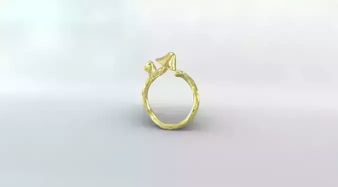 Mushroom Nature Ring 3D Print STL OBJ 3DM  Botanical Jewelry 3D print model