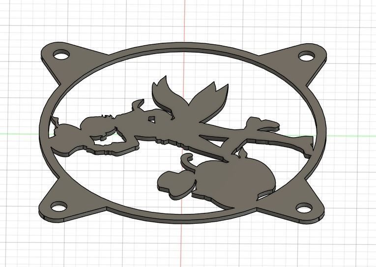 Genshin Impact Lyney PC fan cover  3D print model_17