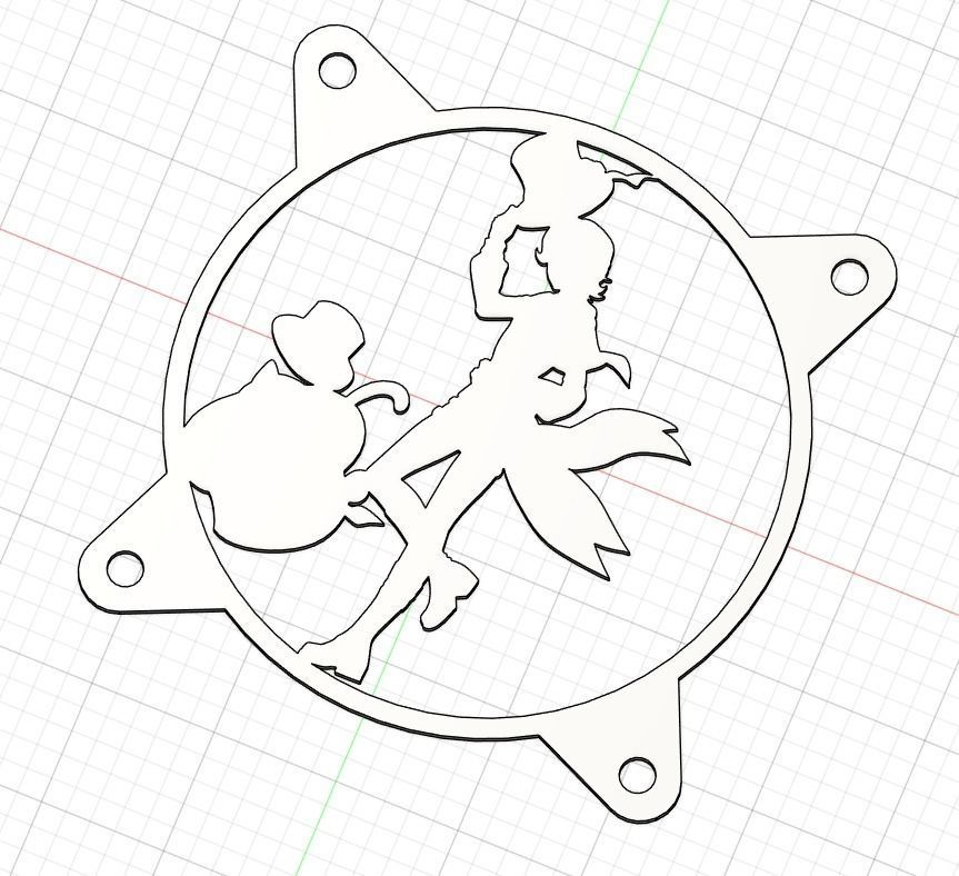 Genshin Impact Lyney PC fan cover  3D print model_11