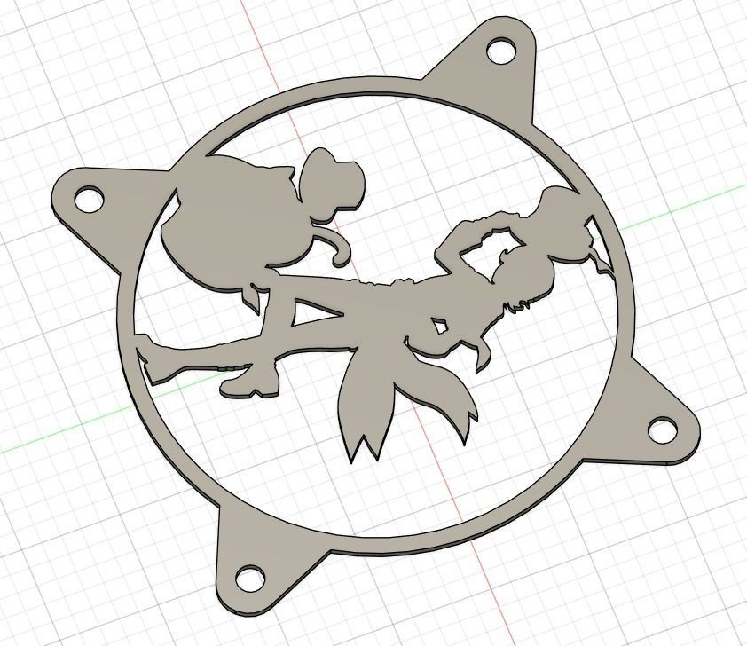 Genshin Impact Lyney PC fan cover  3D print model_12