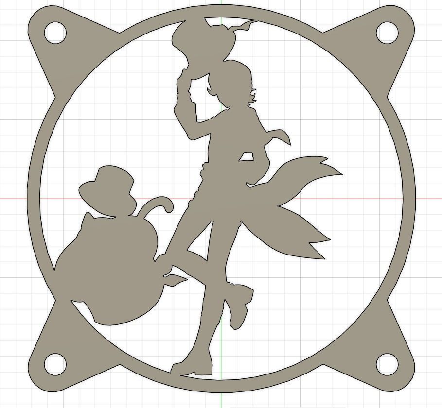 Genshin Impact Lyney PC fan cover  3D print model_1