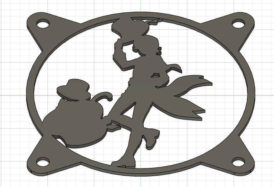 Genshin Impact Lyney PC fan cover  3D print model_9