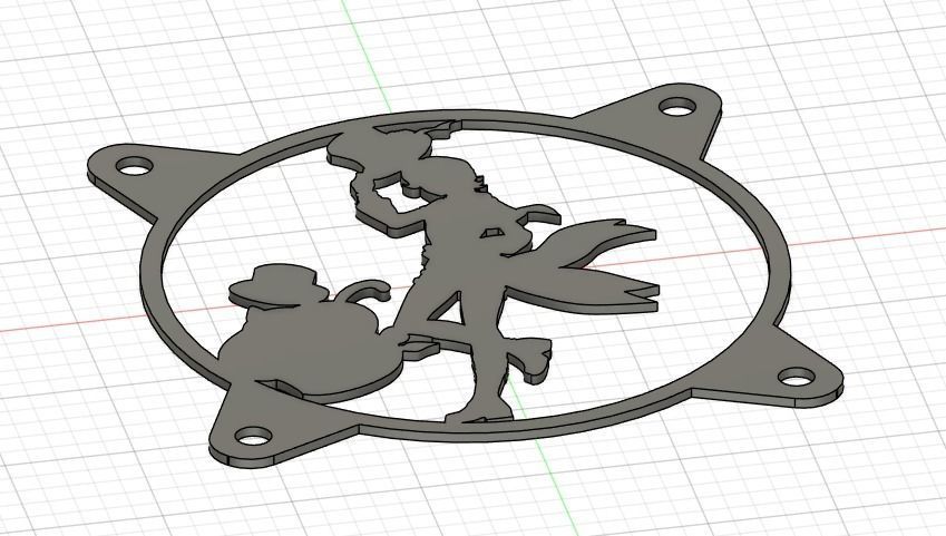 Genshin Impact Lyney PC fan cover  3D print model_19