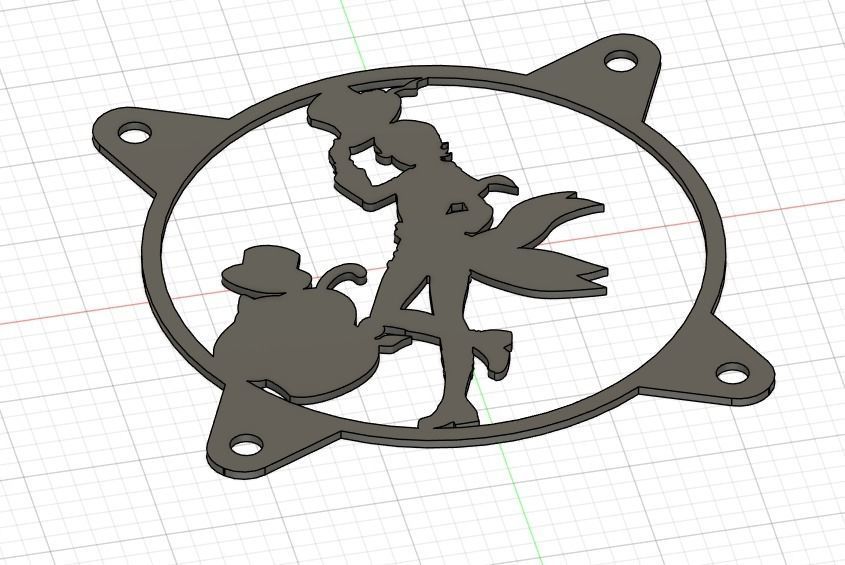 Genshin Impact Lyney PC fan cover  3D print model_26