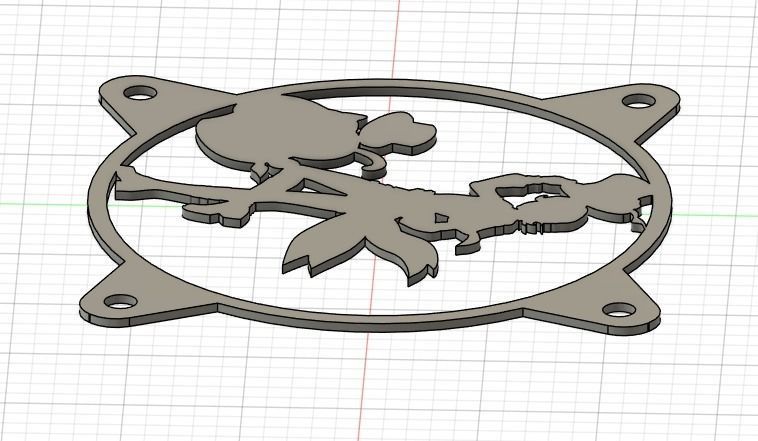 Genshin Impact Lyney PC fan cover  3D print model_21