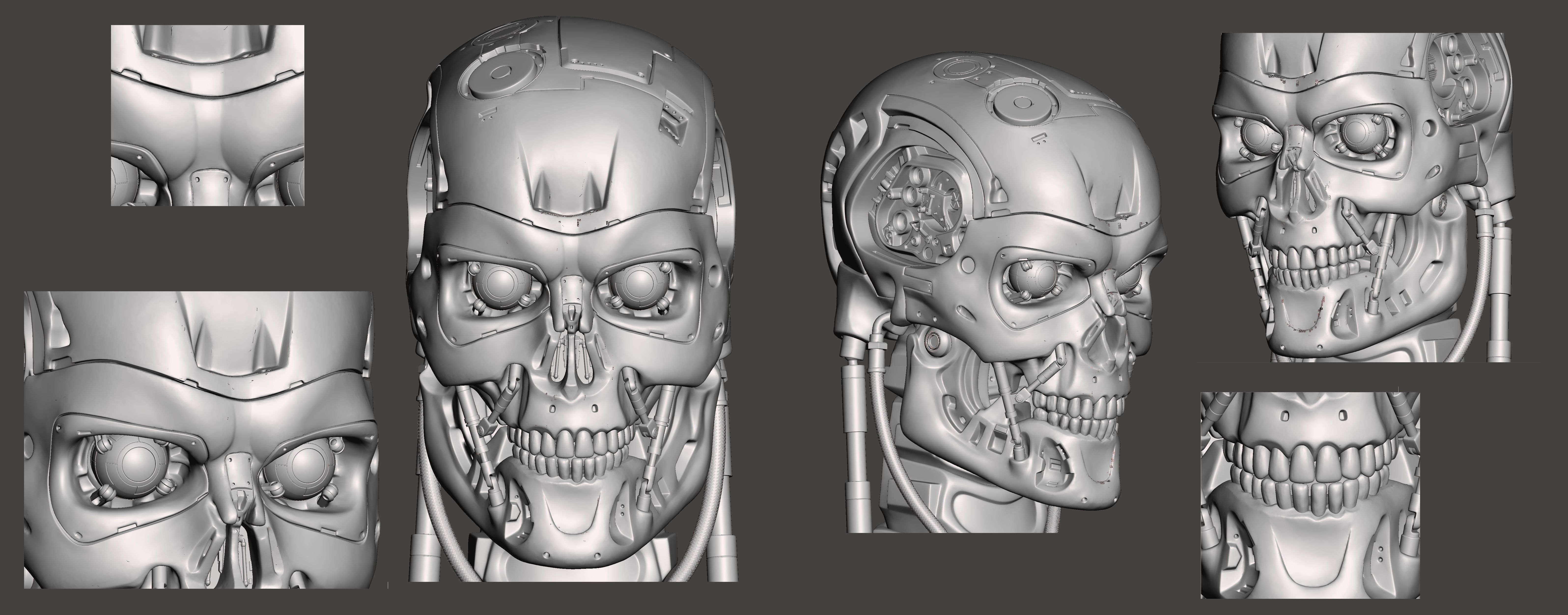 T-800 Skull Terminator 2 Judgment Day V2 Replica 3D print model_9